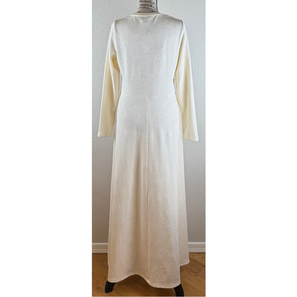 Nordstrom Halogen NWT Long Sleeve Midi Dress Antique White, size Large - Picture 9 of 10